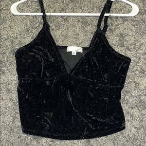 Crop top velvet tank top